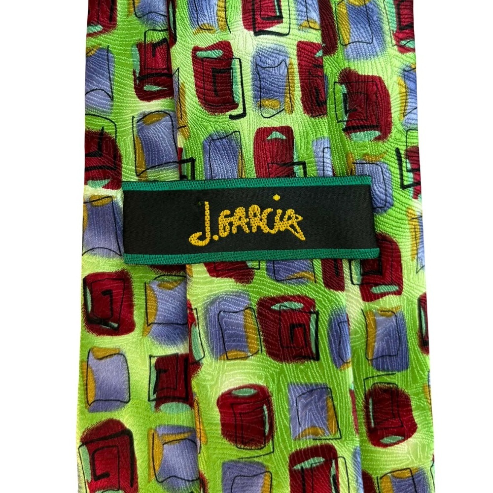 J. Garcia Silk Multicolor Geometric Tie - Picture 5 of 5
